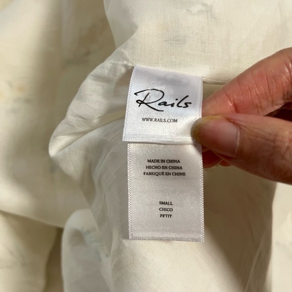 Rails Womens Floral Smocked Sleeveless Dress Floral Tie-Front Small Womens - Picture 10 of 11